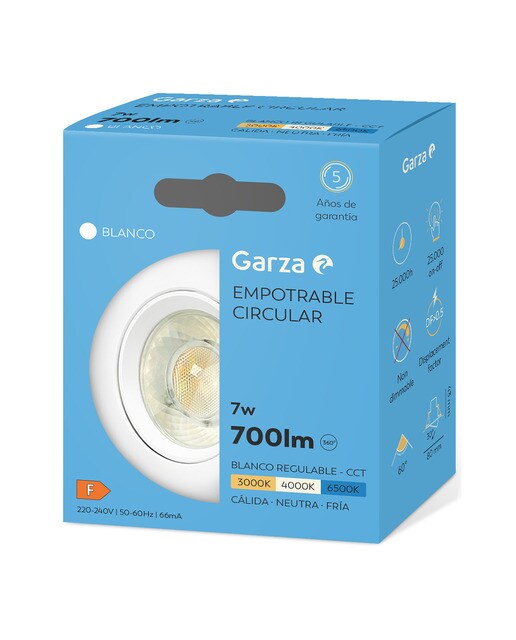 Foco Empotrable Redondo 7W 700 lm CCT Blanco-2