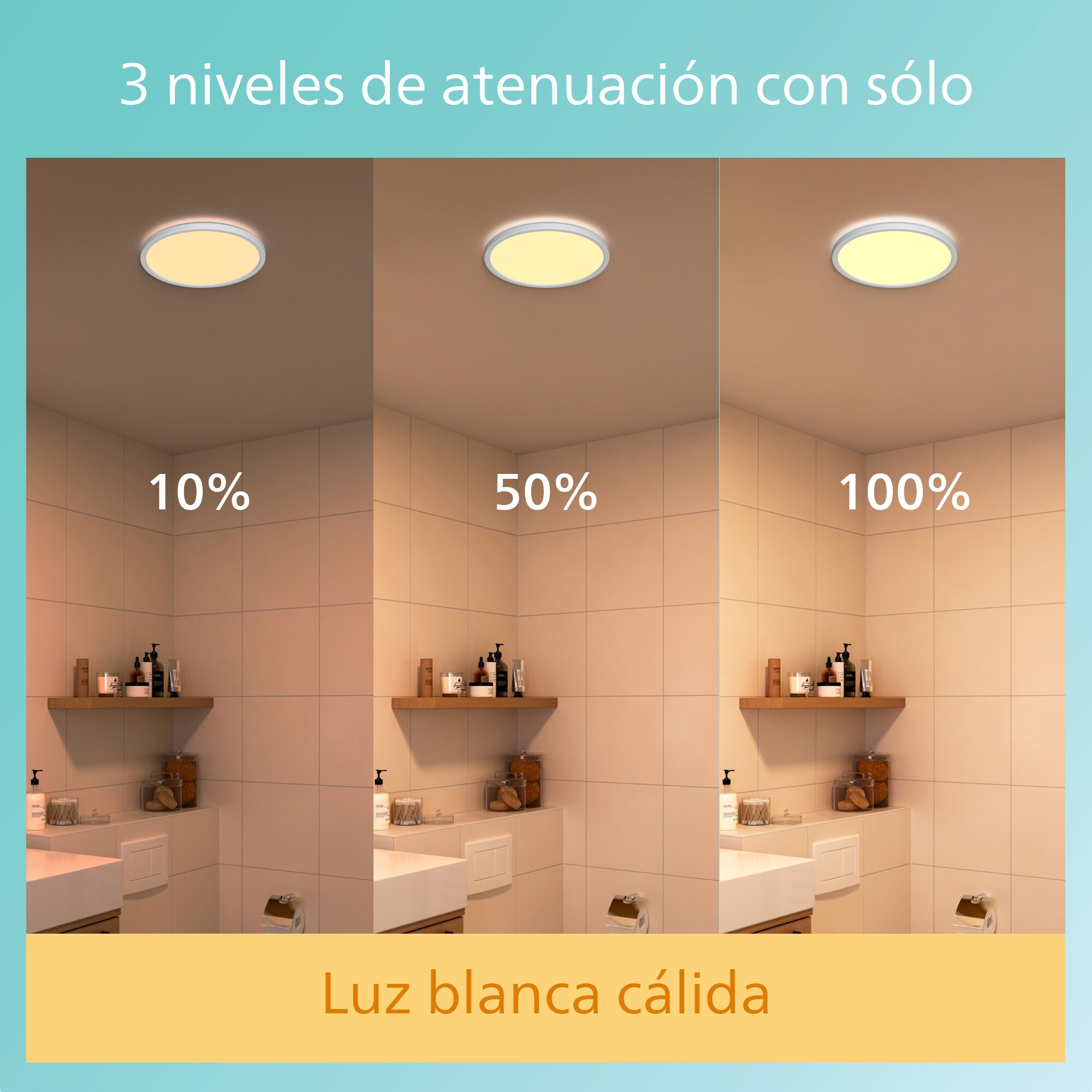 Panel LED Redondo Scene Switch Baño 15W 2700K Ø 25 cm Negro-3