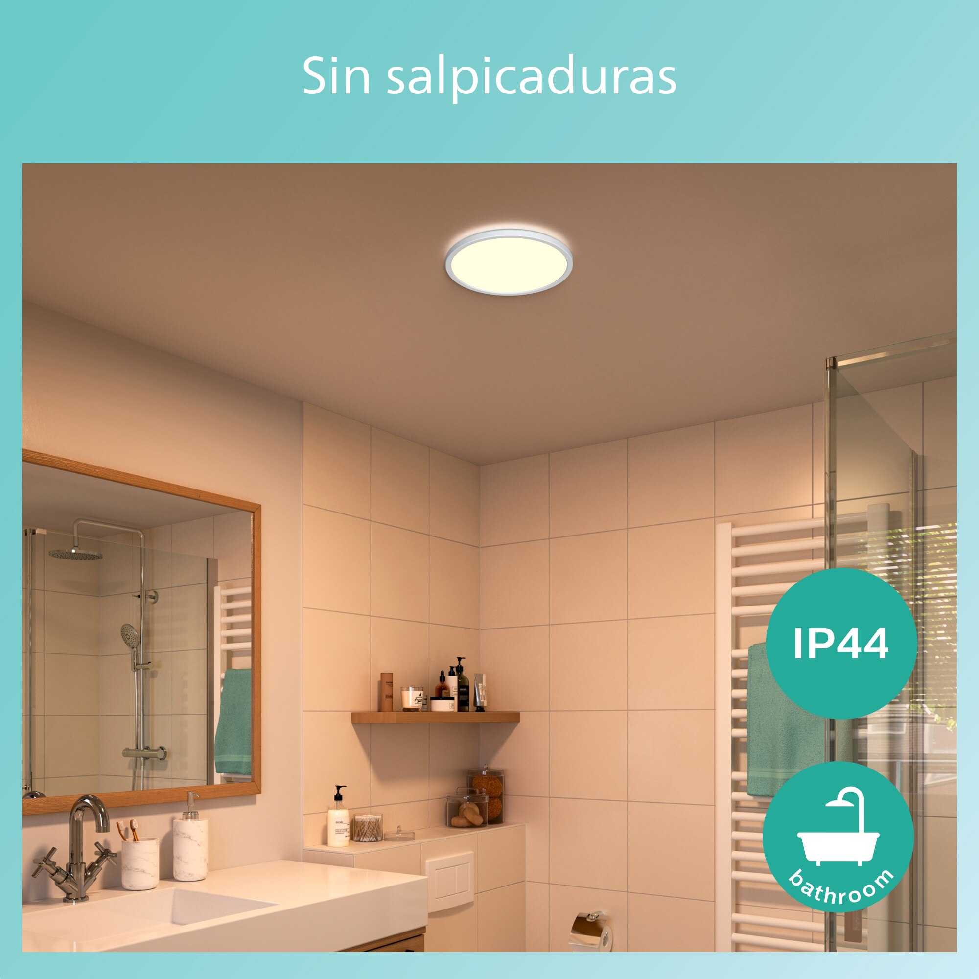 Panel LED Redondo Scene Switch Baño 15W 2700K Ø 25 cm Negro-4