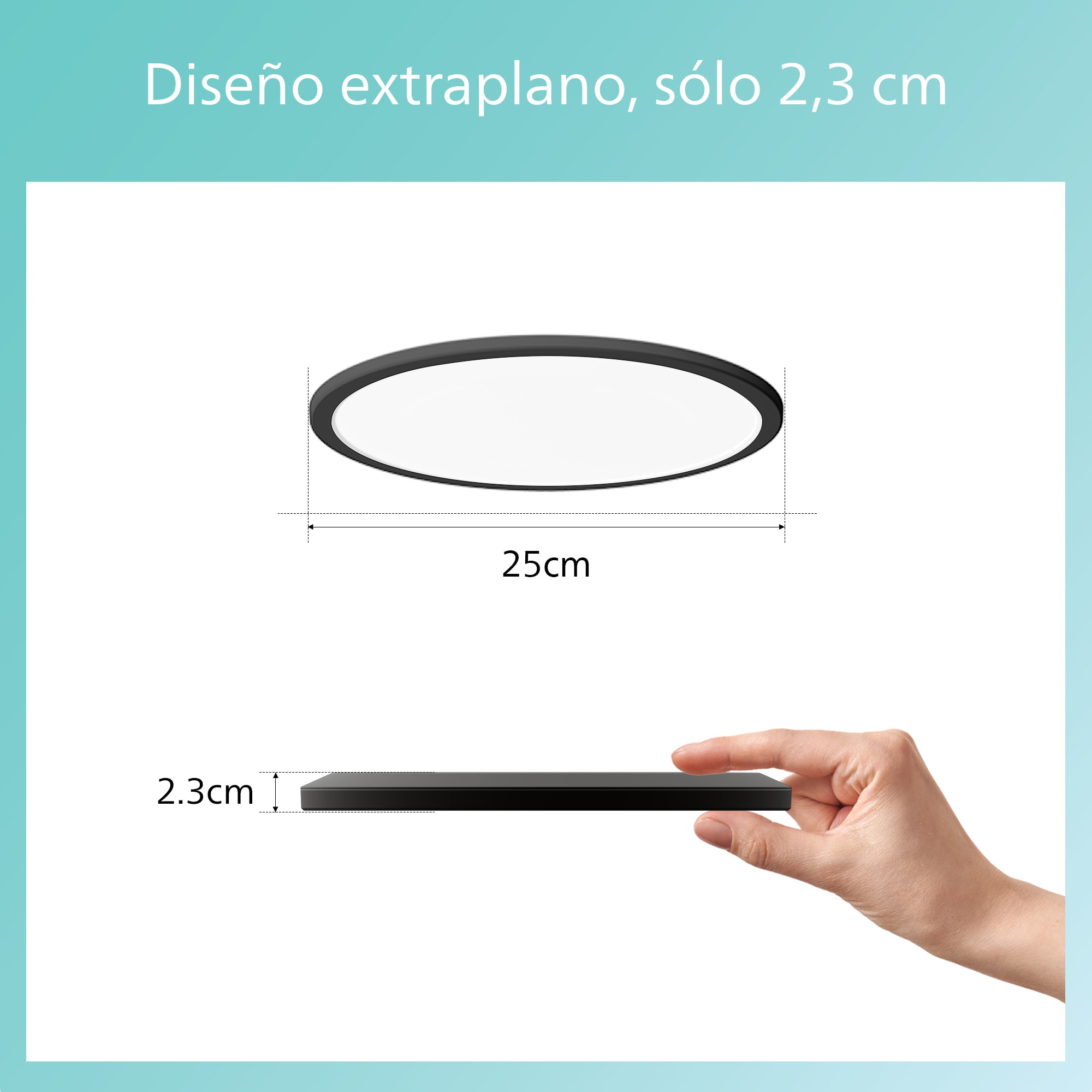 Panel LED Redondo Scene Switch Baño 15W 2700K Ø 25 cm Negro-8