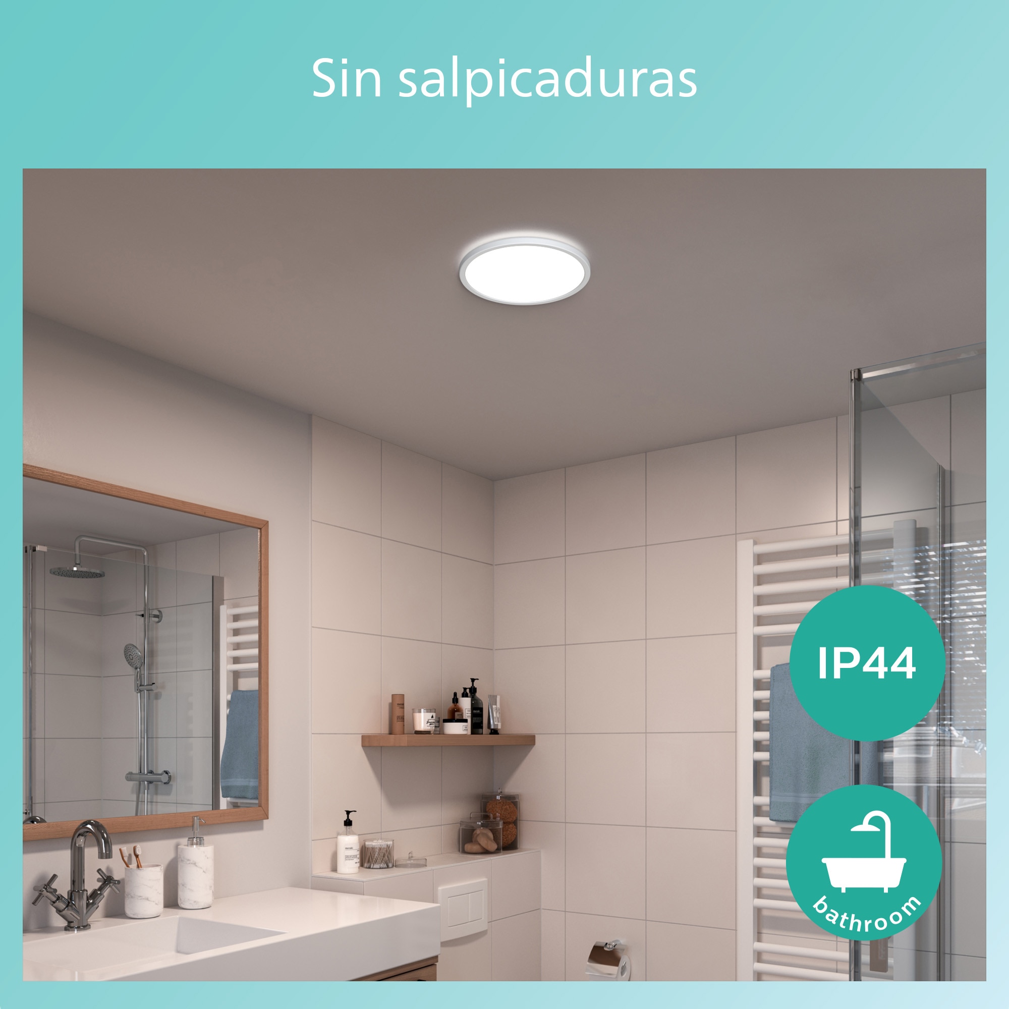 Panel LED Redondo Scene Switch Baño 15W 4000K Ø 25 cm Blanco-5
