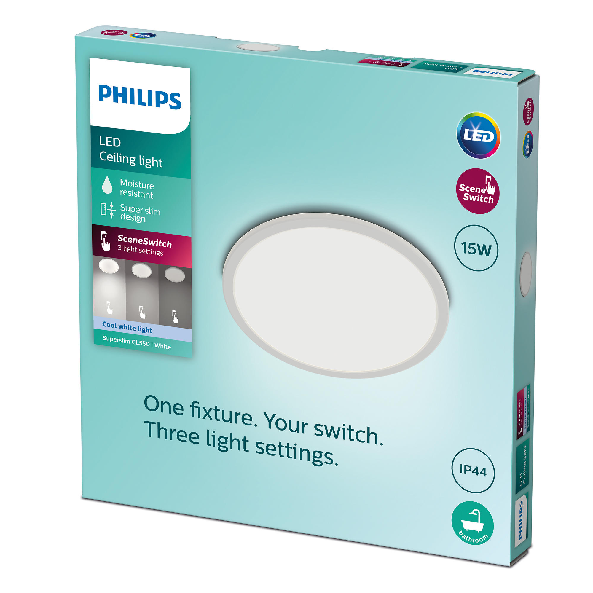 Panel LED Redondo Scene Switch Baño 15W 4000K Ø 25 cm Blanco-9
