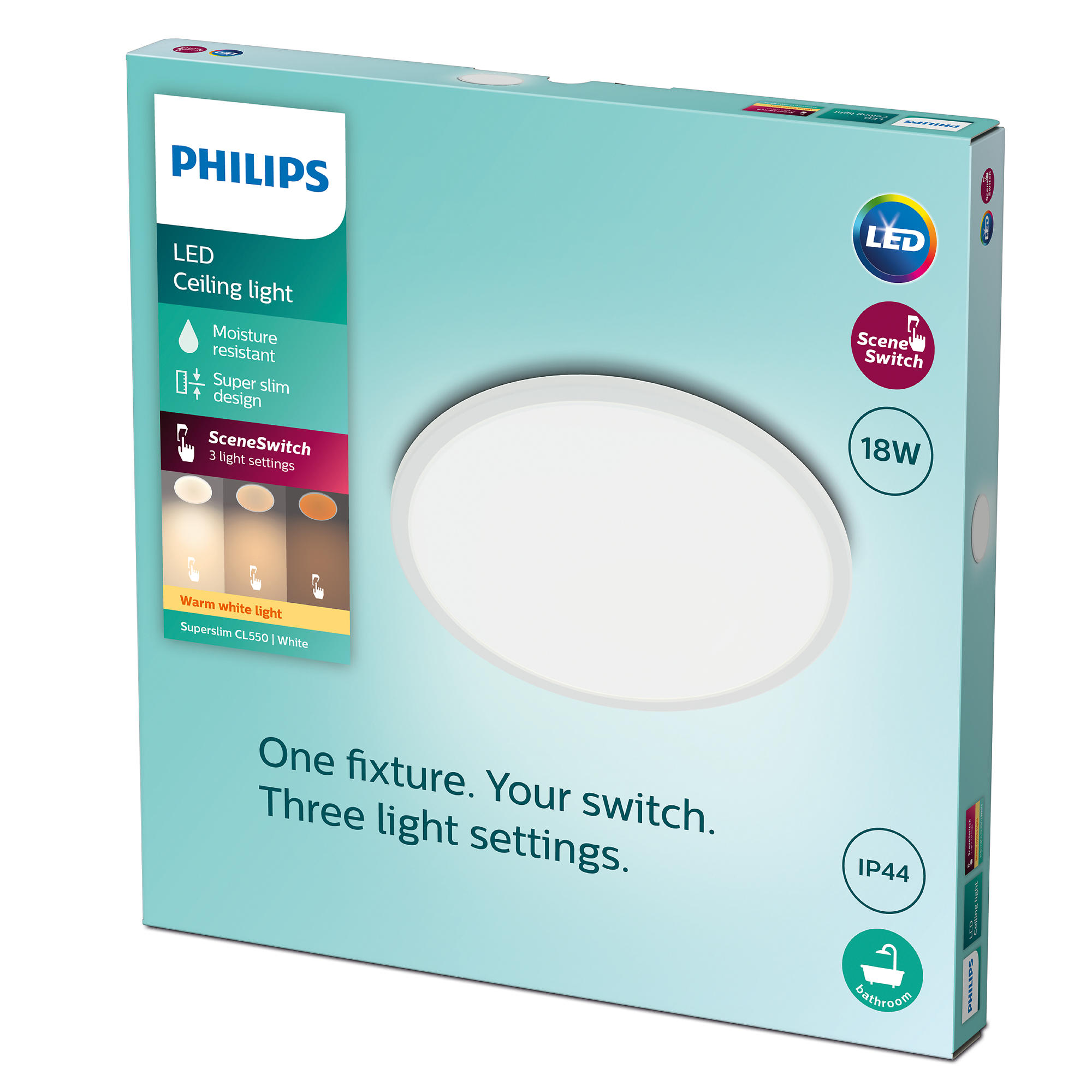 Panel LED Redondo Scene Switch Baño 18W 2700K Ø 30 cm Blanco-9