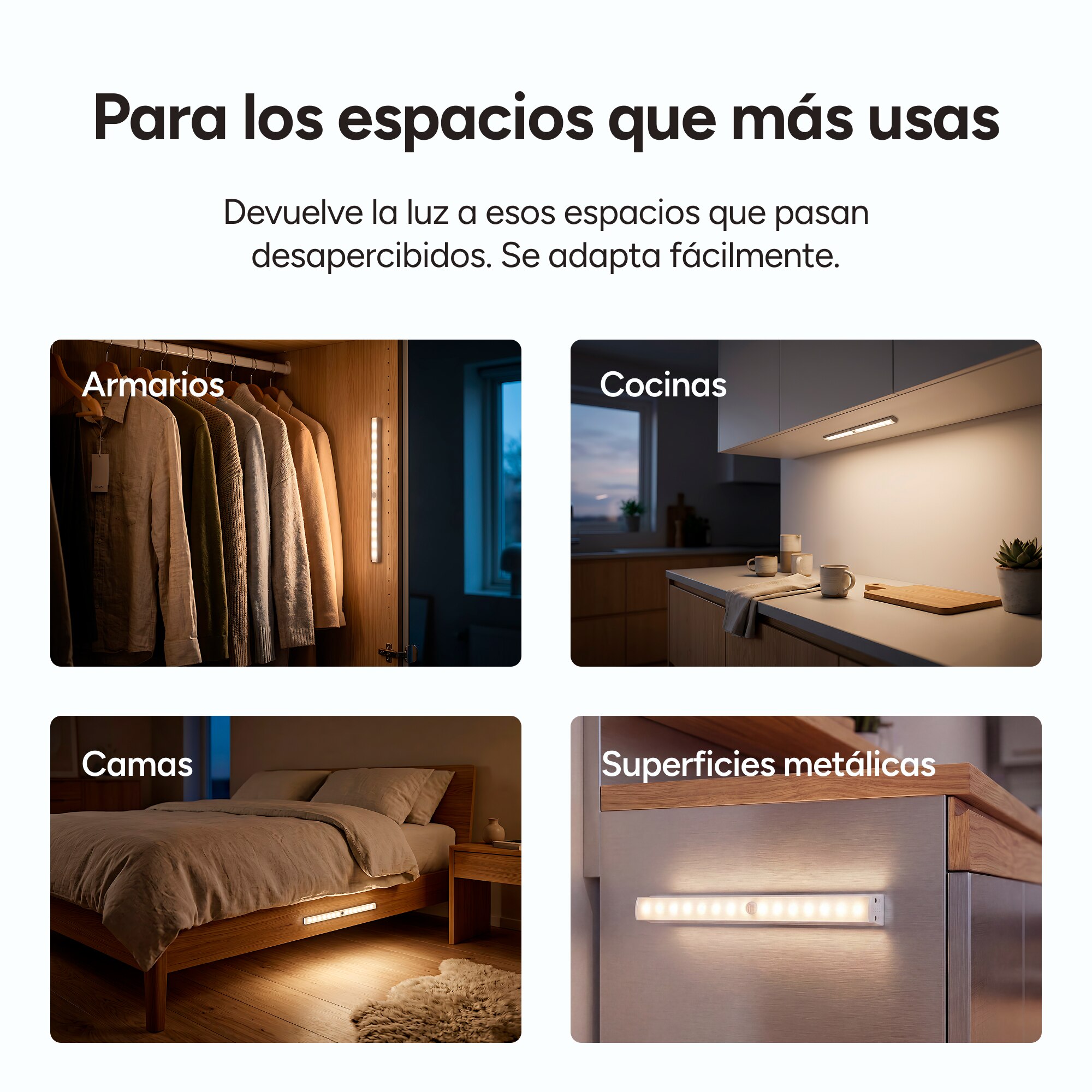 Luz LED Grace KSIXsix, 33 cm, Sensor inteligente, 80lm, 20 LEDs, Pilas Blanco-6
