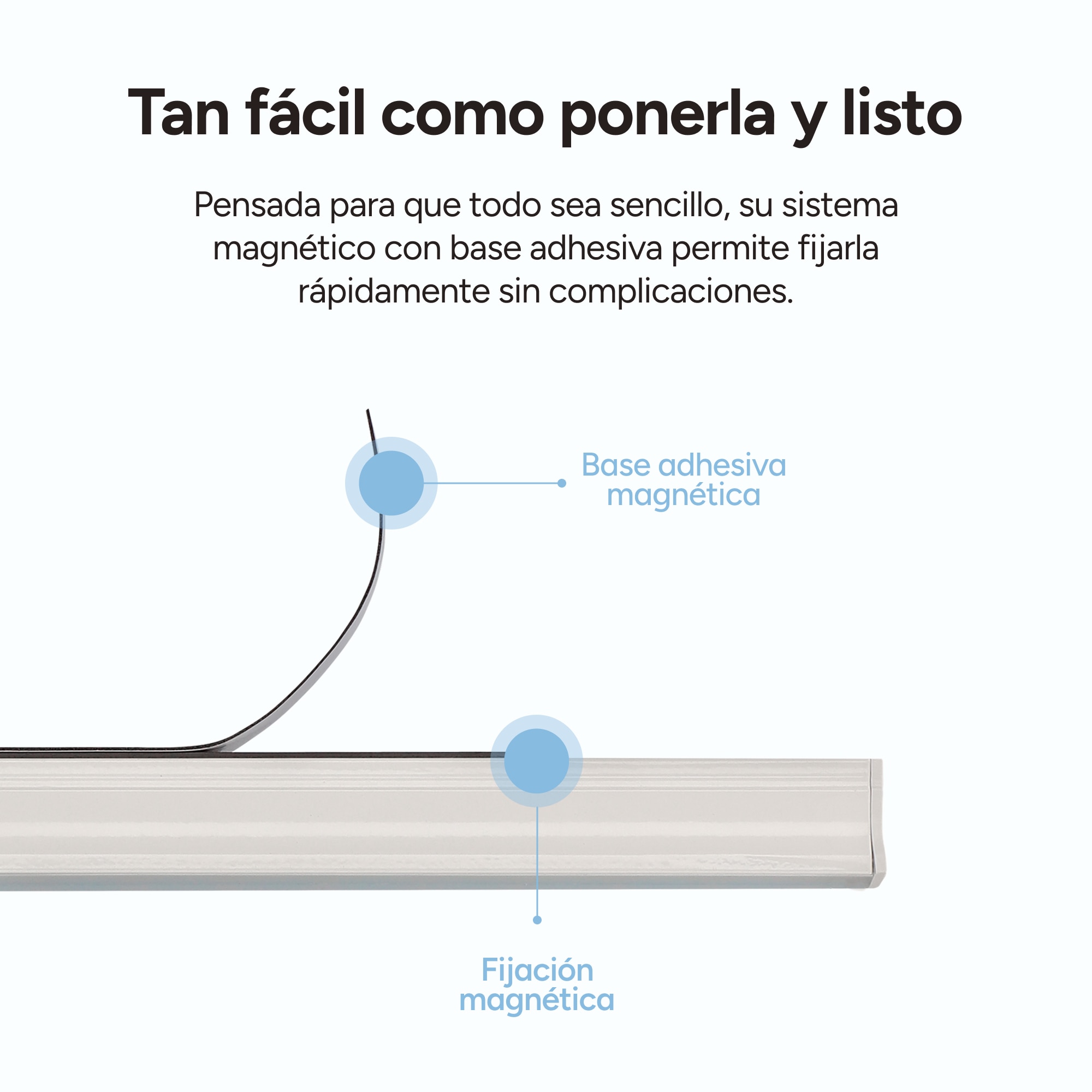 Luz LED Grace KSIX, 55 cm, Sensor inteligente, 120lm, 32 LEDs, Pilas Blanco-5