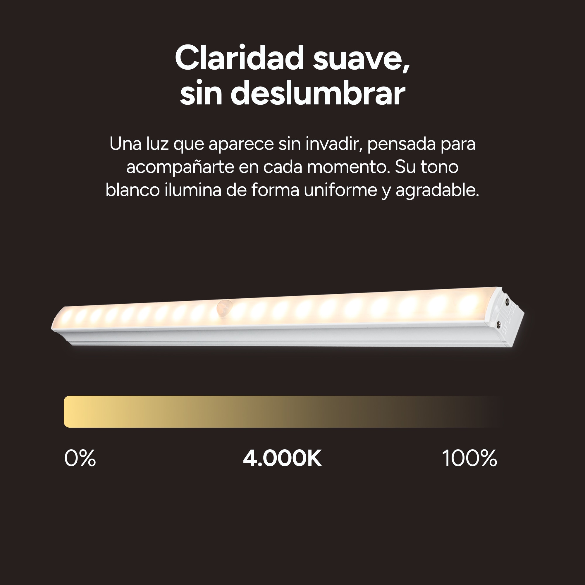 Luz LED Grace KSIX, 55 cm, Sensor inteligente, 120lm, 32 LEDs, Pilas Blanco-7