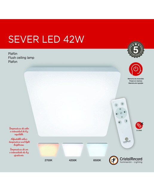 Arruela LED Quadrada Server 42 W 2700 lm Regulável-4