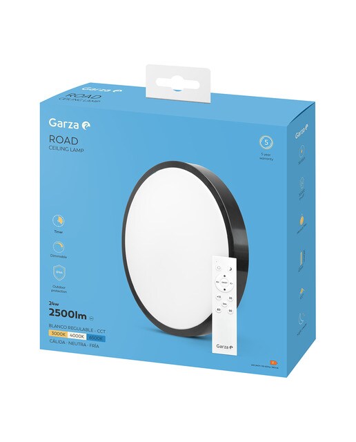 Arandela LED Redondo Road com Comando 24 W - 2500 lm Branco-6