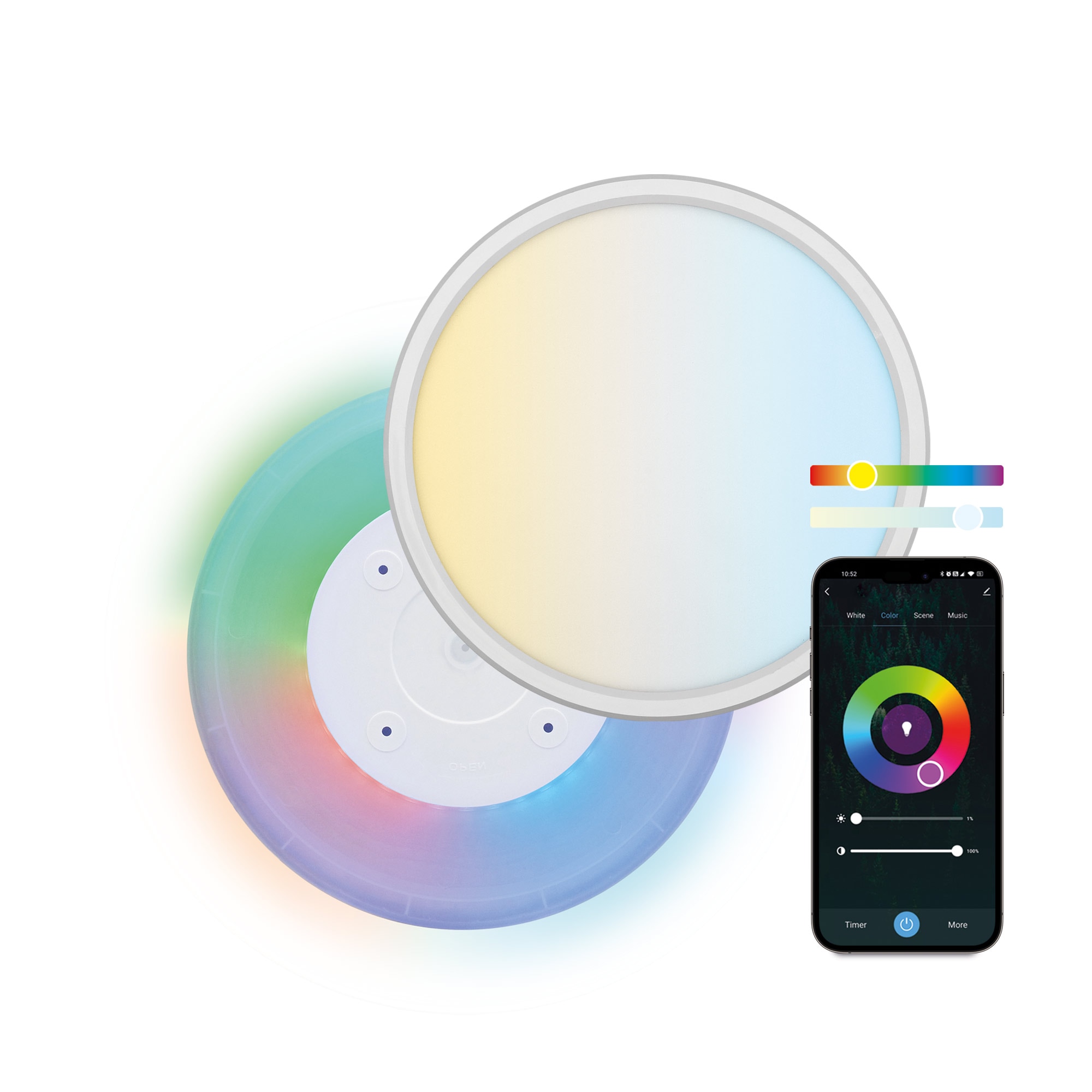Plafón Inteligente SmartLED Duo CCT-RGB Ø42 cm 24W 2450 lm Blanco-3