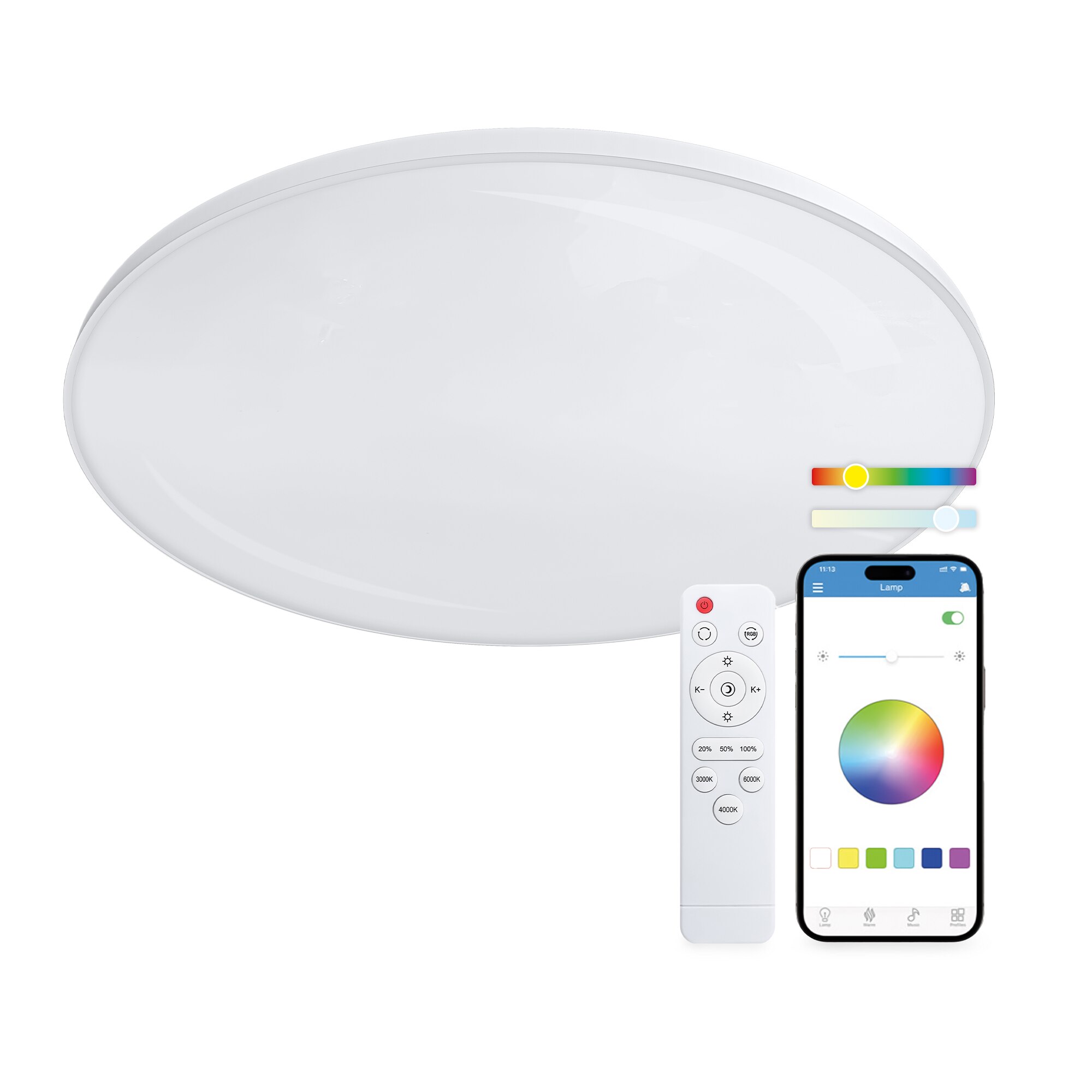 Plafón Inteligente SmartLED Halo CCT-RGBIC Ø47cm 60W 6500 lm Blanco-2
