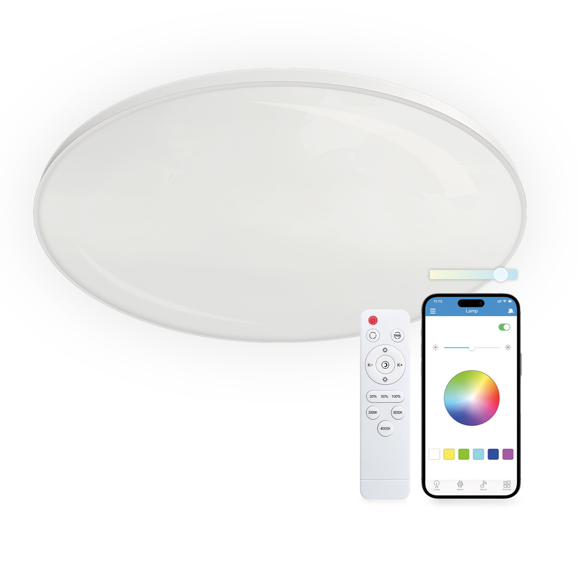 Plafón Inteligente SmartLED Halo CCT-RGBIC Ø47cm 60W 6500 lm Blanco-3