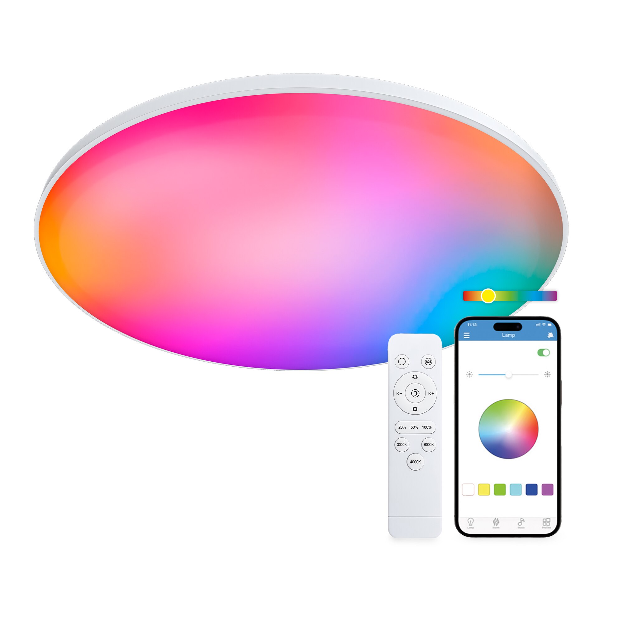 Plafón Inteligente SmartLED Halo CCT-RGBIC Ø47cm 60W 6500 lm Blanco-4