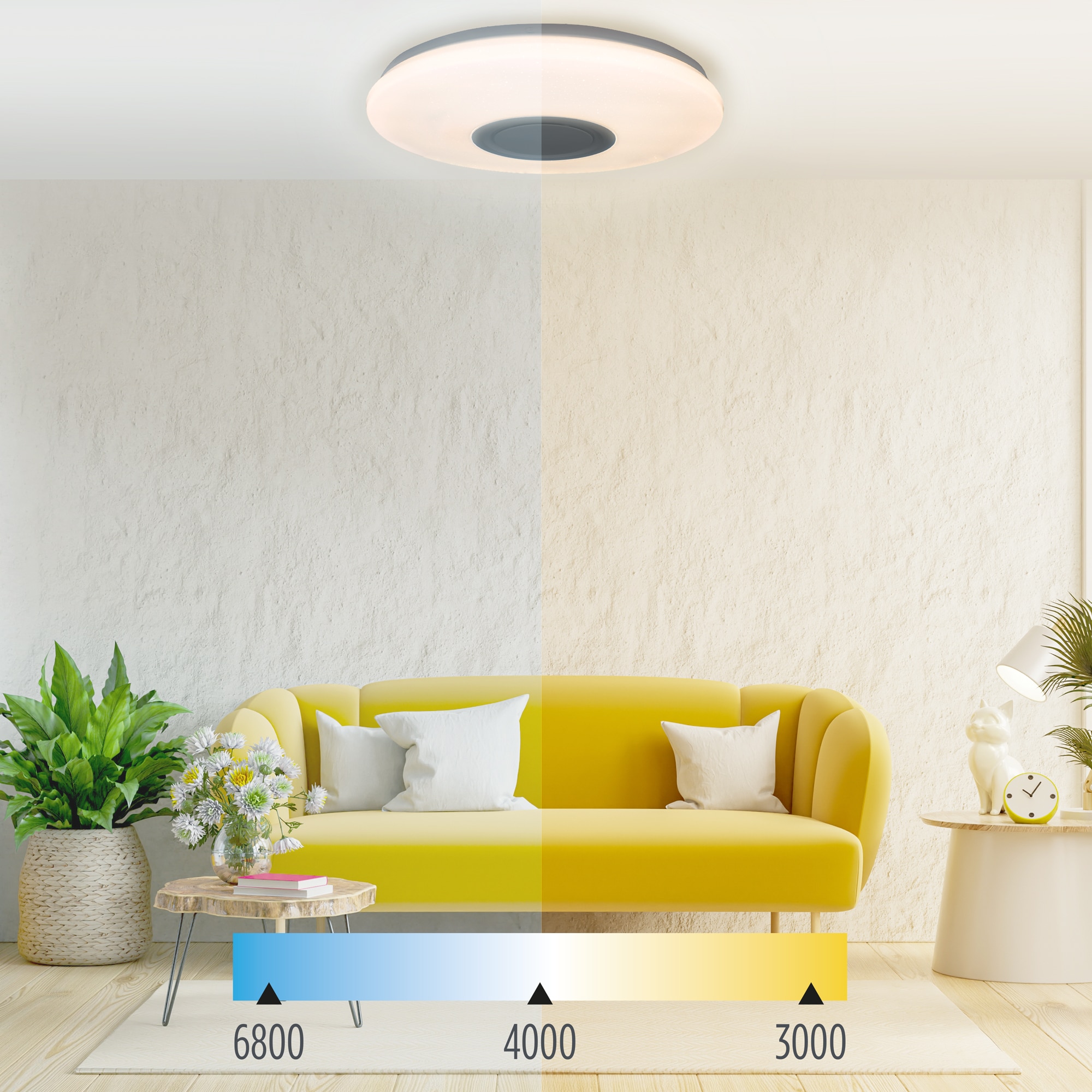 Plafón Inteligente SmartLED con Altavoz Rainbow CCT-RGBIC Ø40 cm 30W 2200 lm Blanco-7