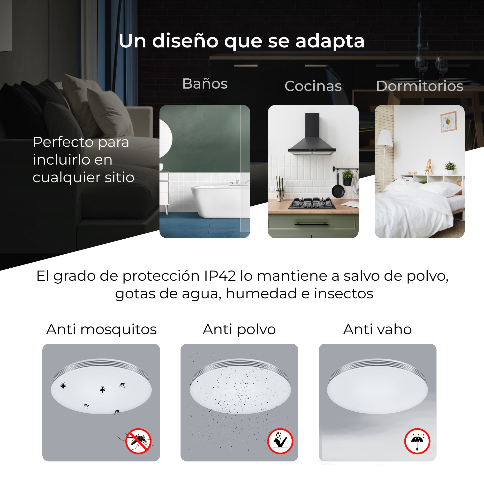 Plafón Inteligente SmartLED Boreal RGBIC-CCT Ø38,5 cm 52W 5600 lm Blanco-8