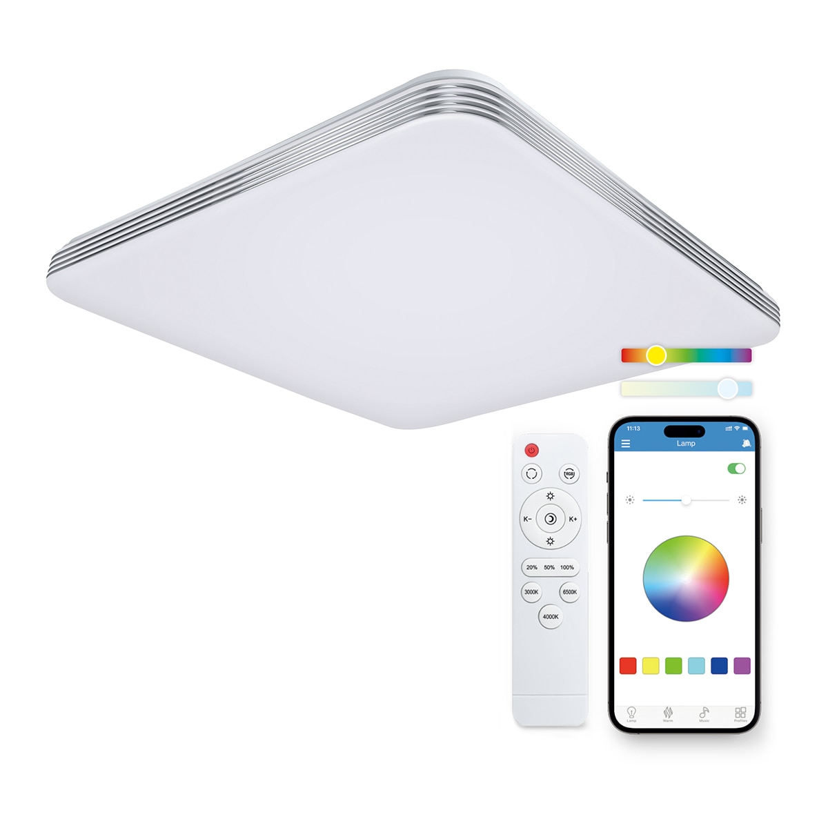 Plafón Inteligente SmartLED Twilight RGBIC-CCT Ø47,5 cm 70W 7700 lm Blanco-2