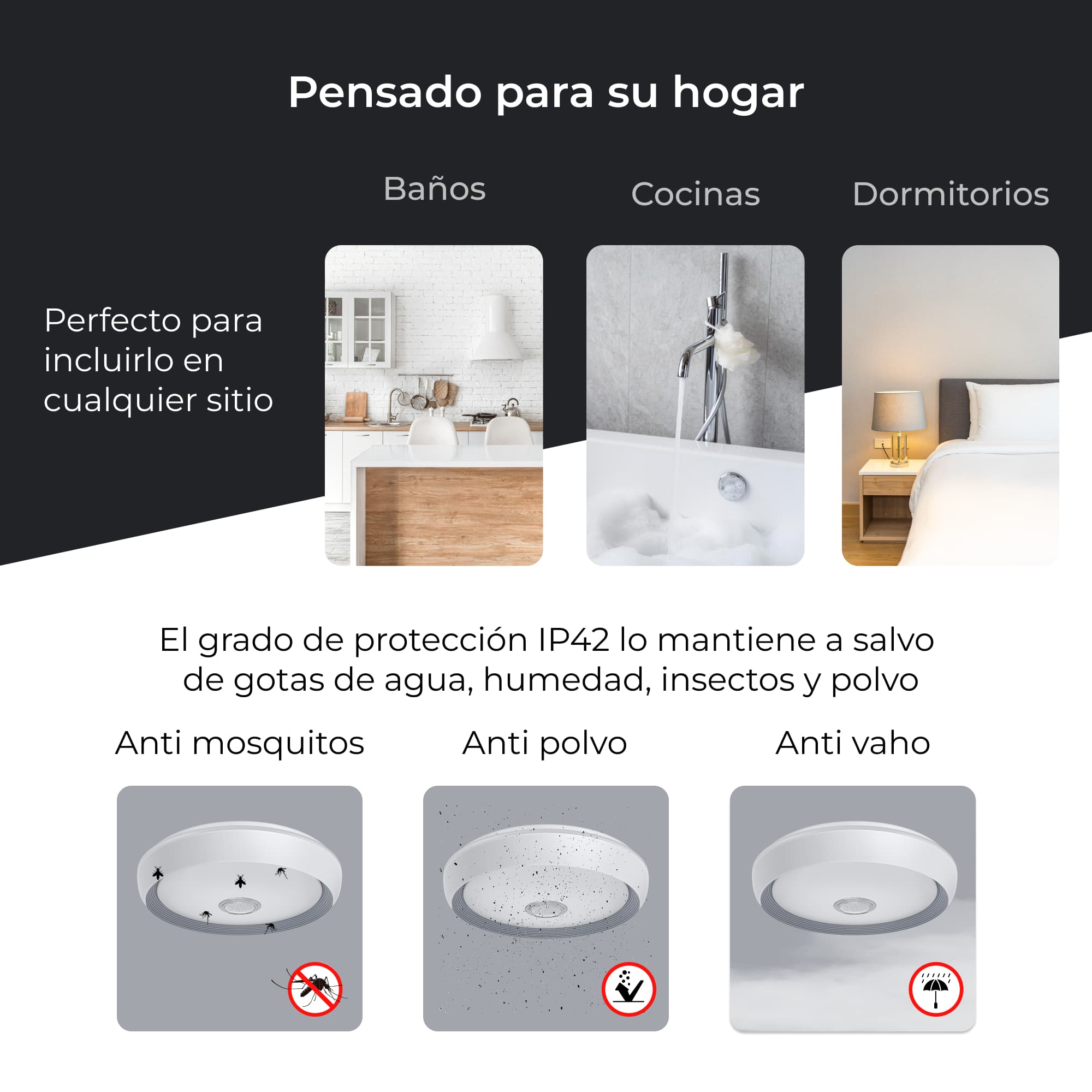 Plafón Inteligente SmartLED con Altavoz Glory RGB-CCT Ø47 cm 58W 6200 lm Blanco-9