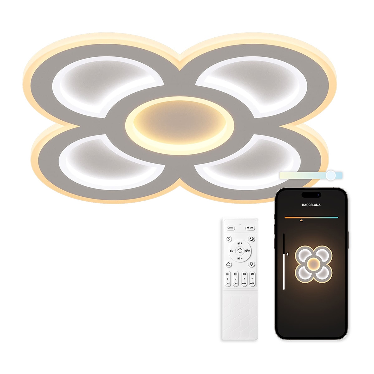 Plafon Inteligente SmartLED Barcelona CCT Ø40 cm 90 W 11 387 lm Branco-2