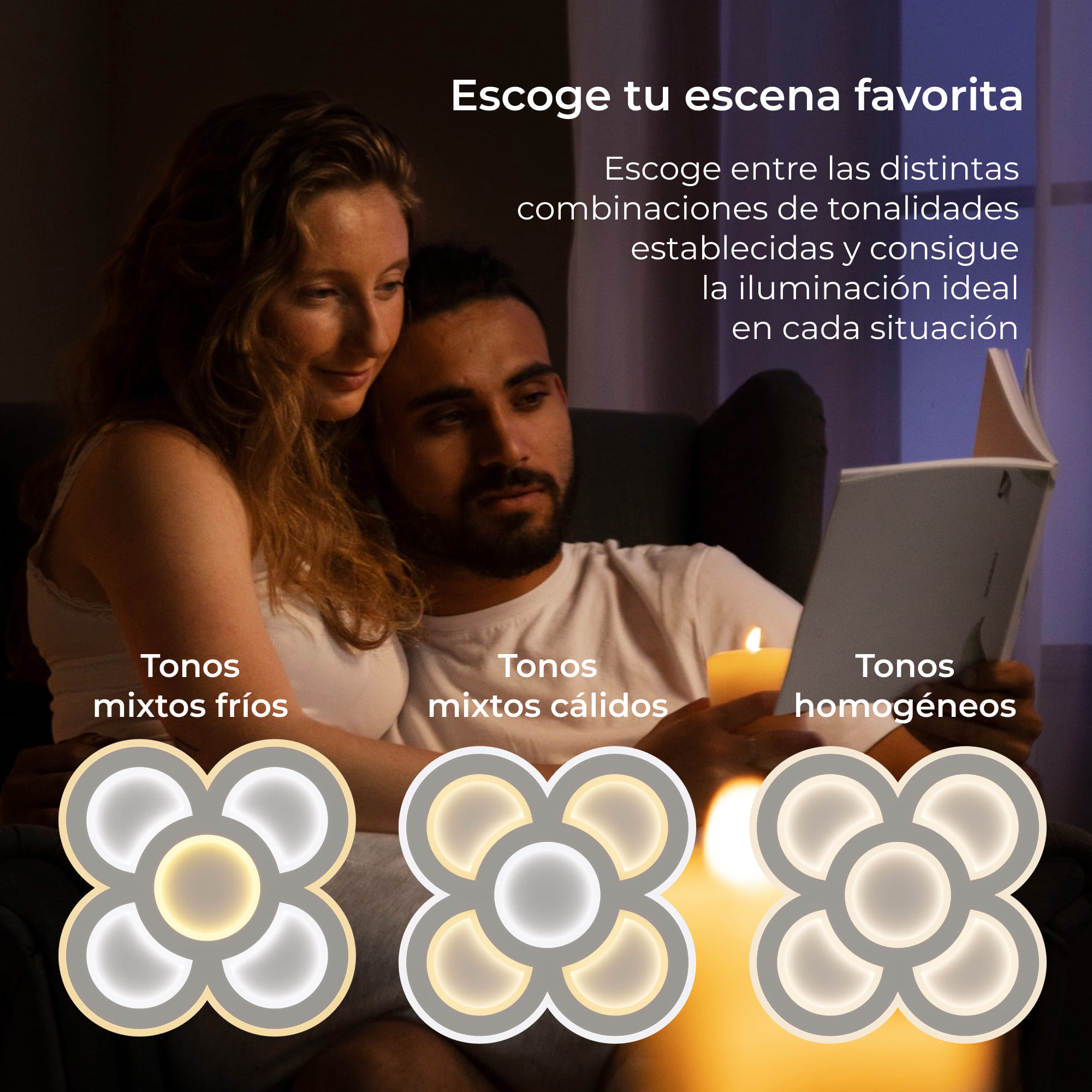 Plafon Inteligente SmartLED Barcelona CCT Ø40 cm 90 W 11 387 lm Branco-7