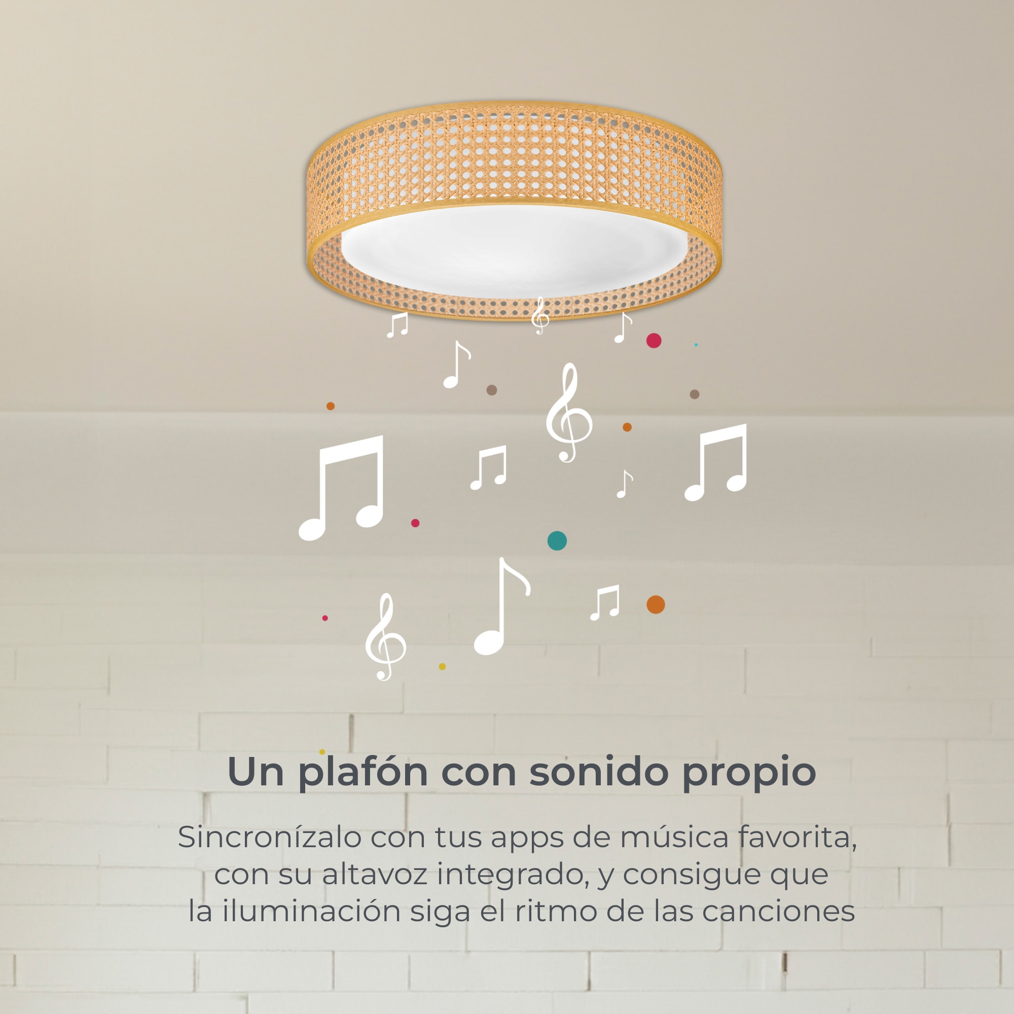 Plafón Inteligente SmartLED con Altavoz Bohemia RGBIC-CCT Ø46 cm 35W 4000 lm Blanco / Amarillo-5