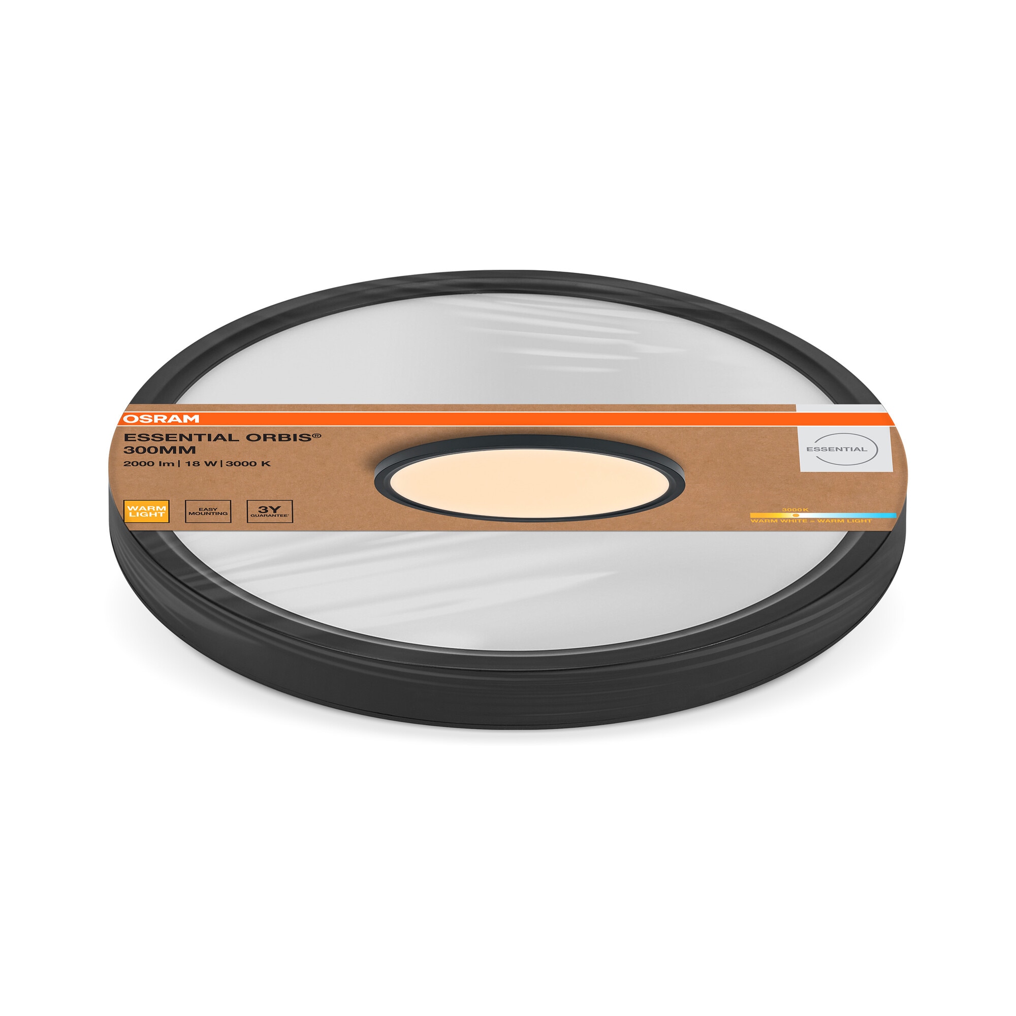 Plafon LED 18 W 3000 K 30 cm Preto-2