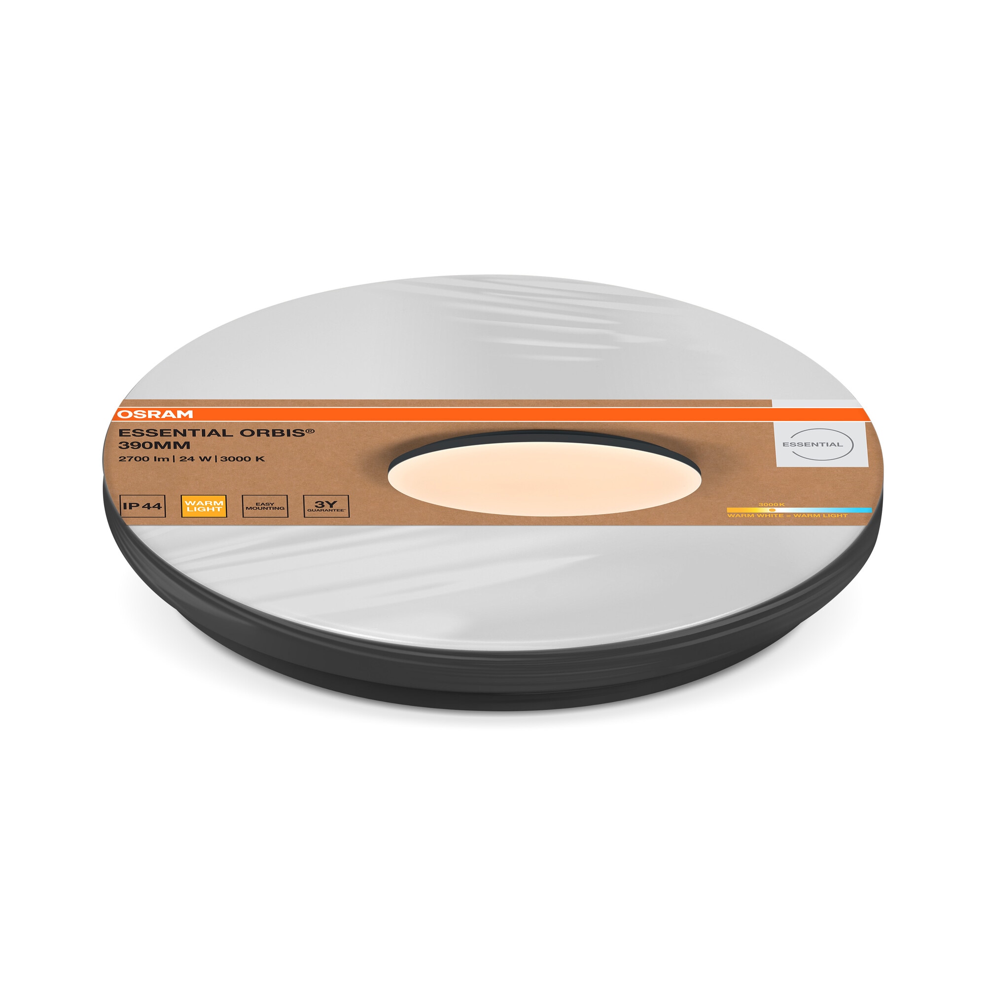 Plafon LED 24 W 3000 K 39 cm Preto-2