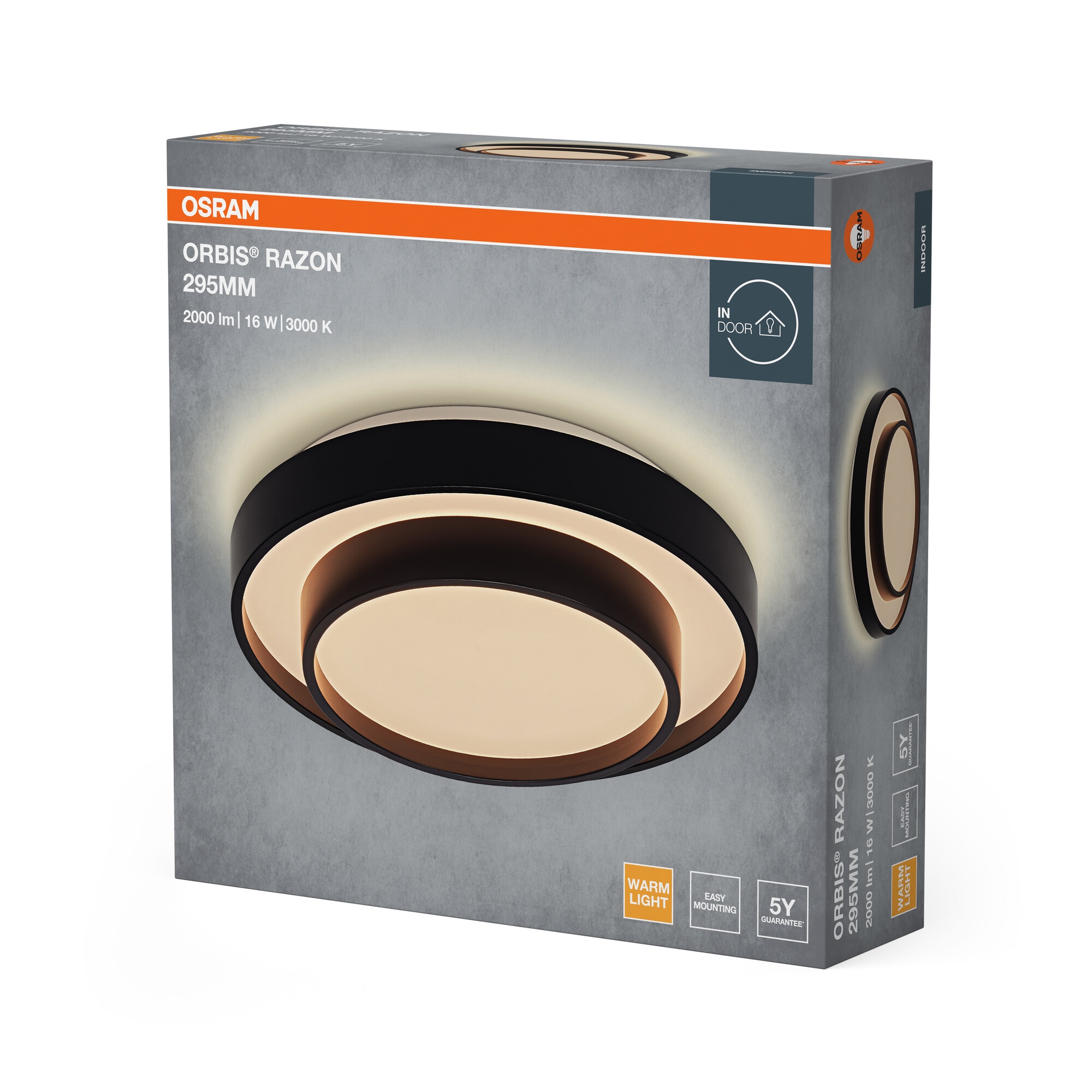Plafón LED 16W 3000K 29,5cm Negro Negro-2