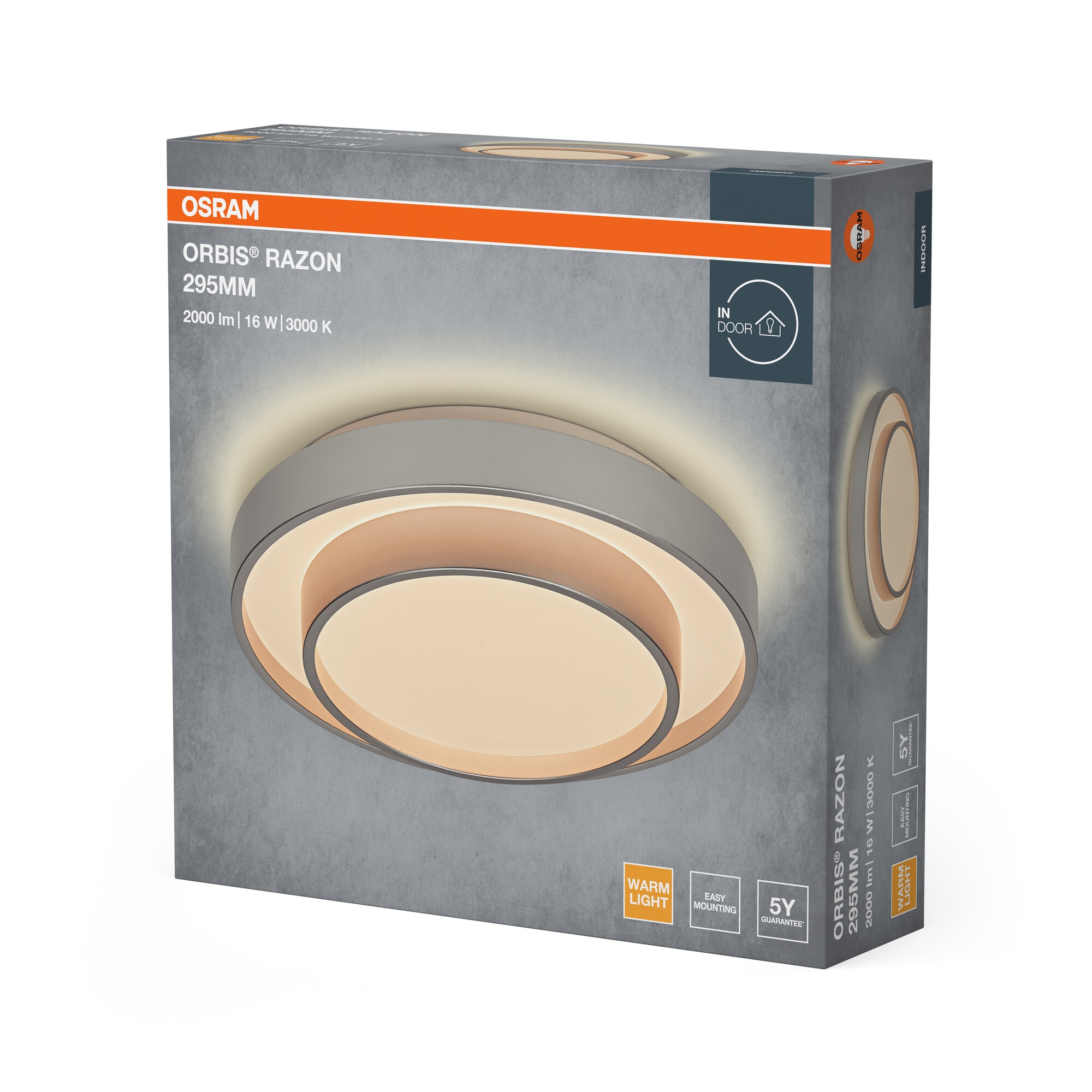 Plafon LED 16 W 3000 K 29,5 cm - Prateado Prata-2