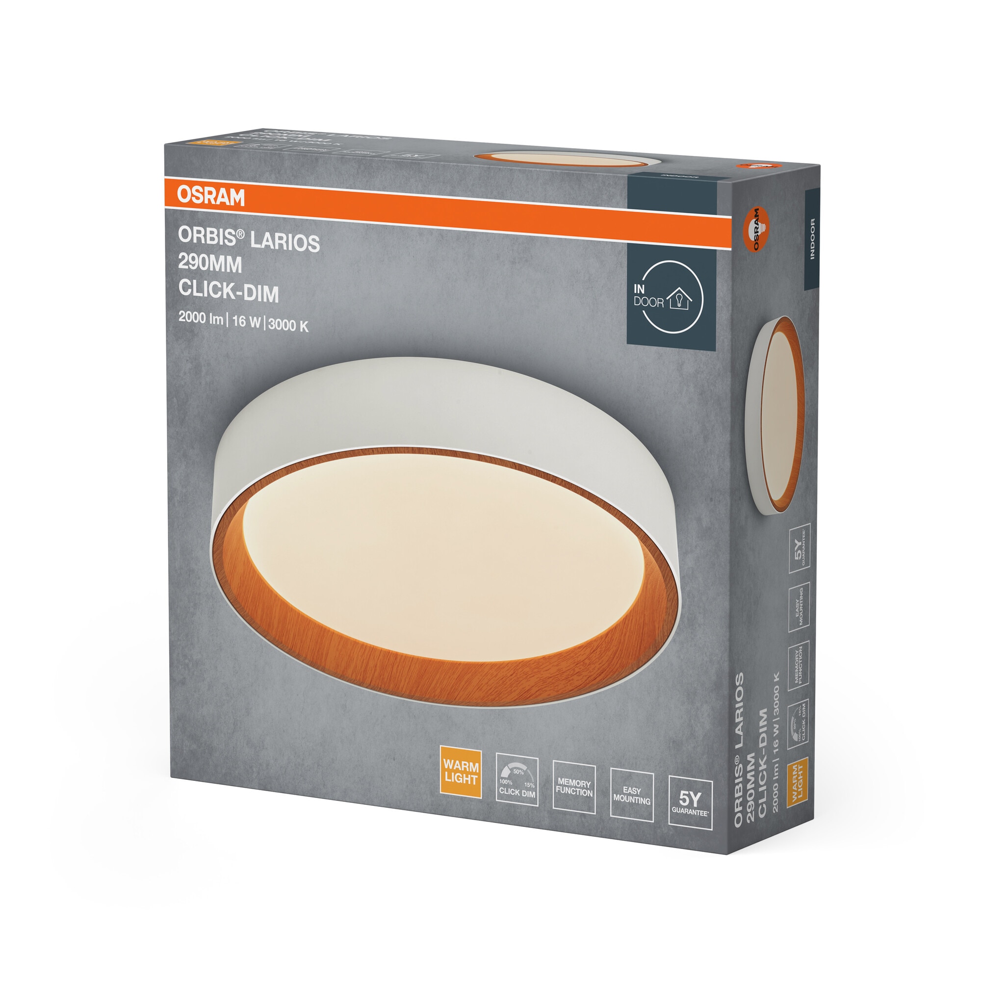 Plafon LED 16 W 3000 K 29 cm Ajustável Branco / Madeira-2