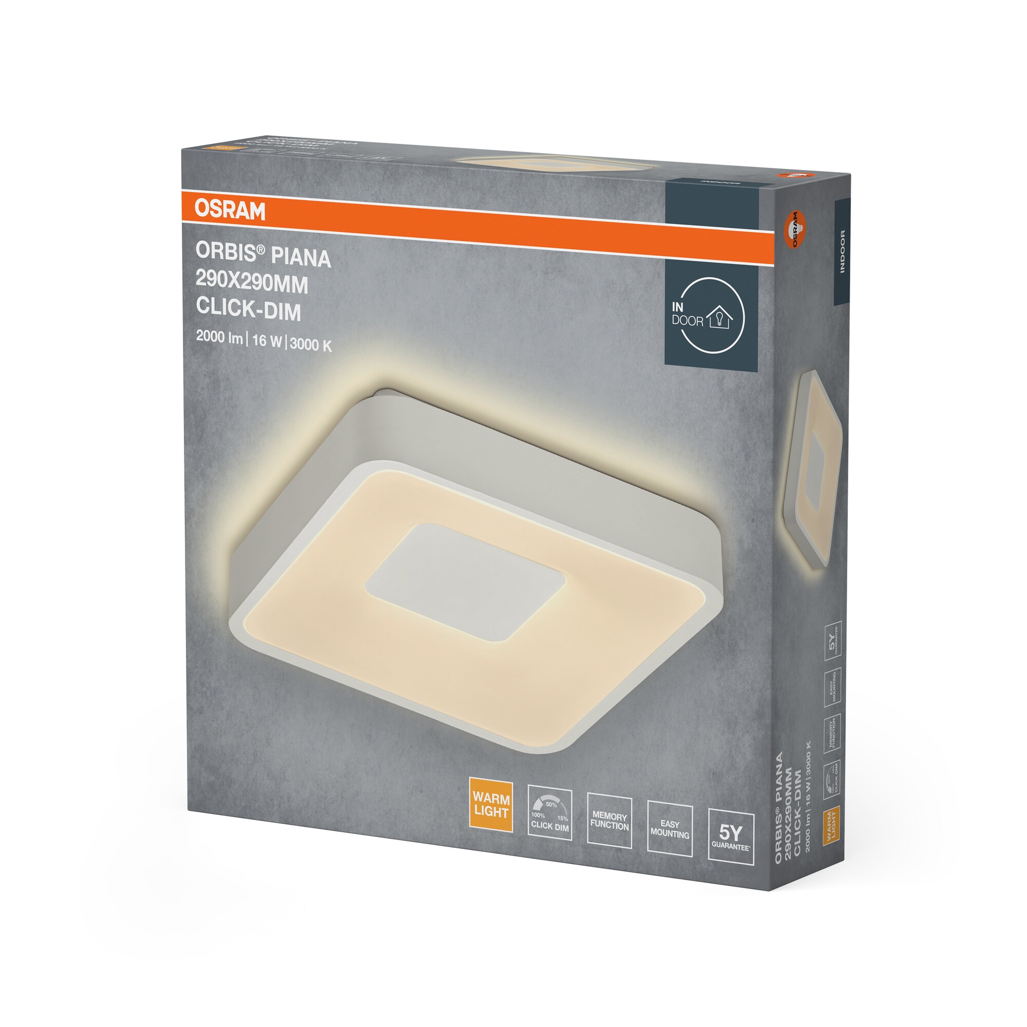 Plafon LED 16 W 3000 K 29x29 cm Branco-2