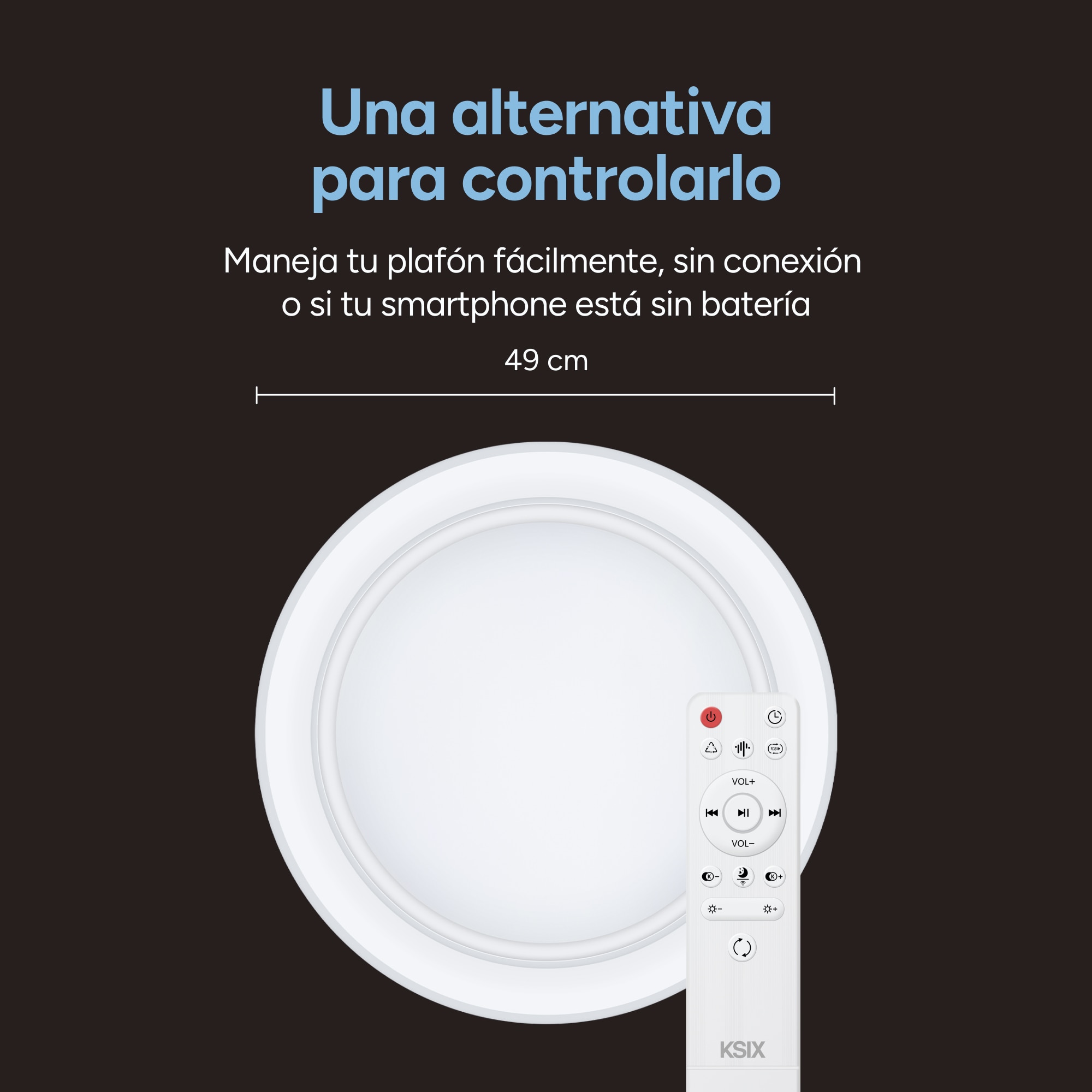 Plafón SmartLED KSIX Sfera, Altavoz, RGBIC + CCT, Ø49x8cm, 4500 lm, 34,9 W Blanco-8