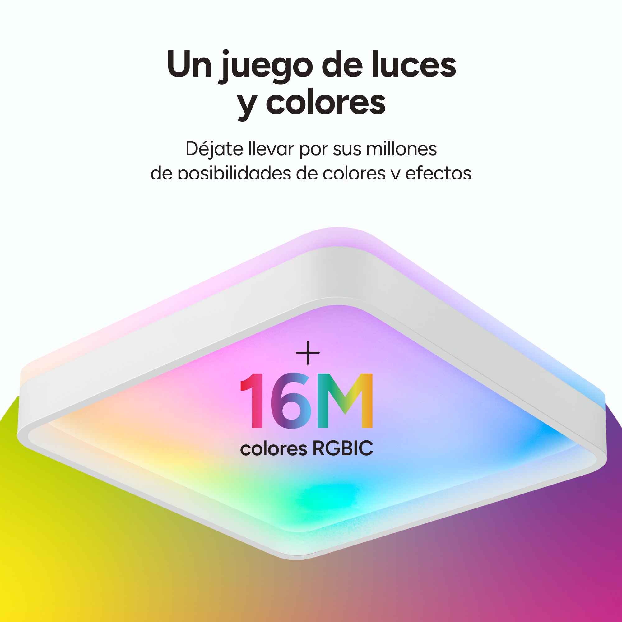 Plafón SmartLED KSIX Stellar Plus, RGBIC + CCT, 49x49x7,5cm, 4450 lm, 35W Blanco-6