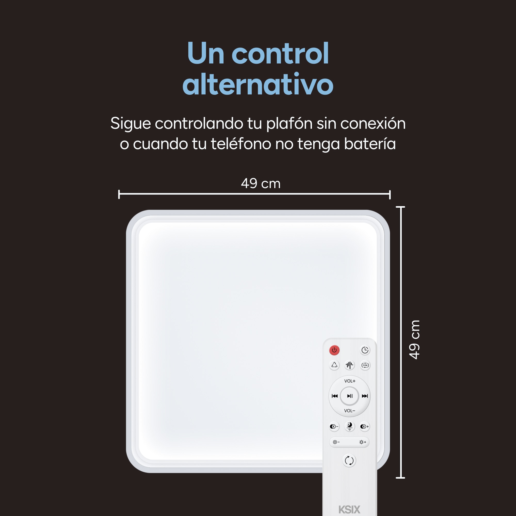 Plafón SmartLED KSIX Stellar Plus, RGBIC + CCT, 49x49x7,5cm, 4450 lm, 35W Blanco-8