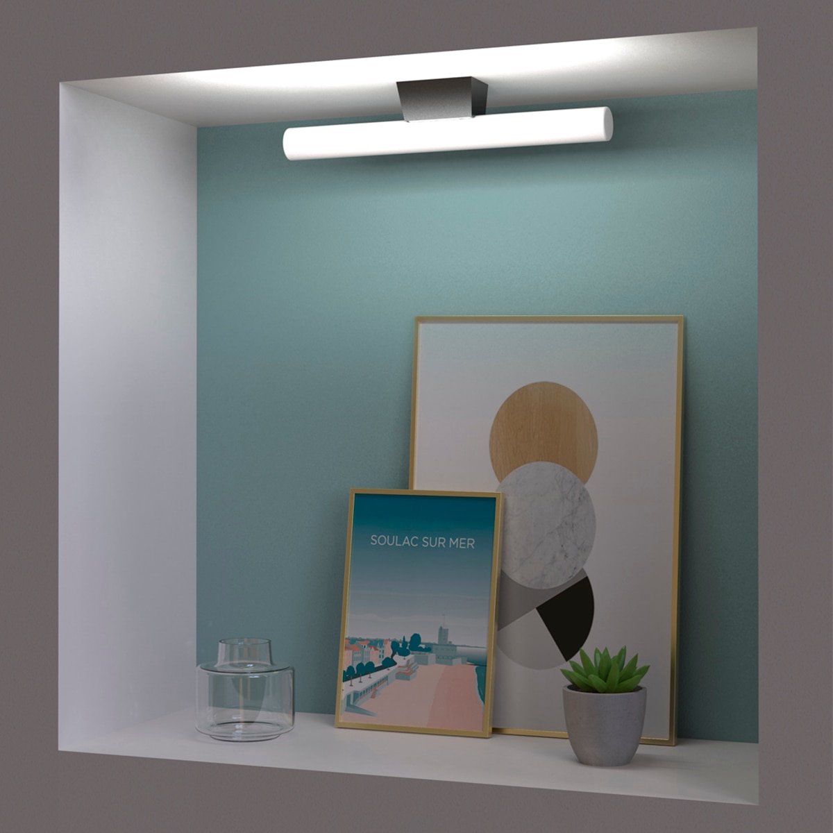 Aplique mural led cromo s14 450 lúmenes Xanlite Metal-3