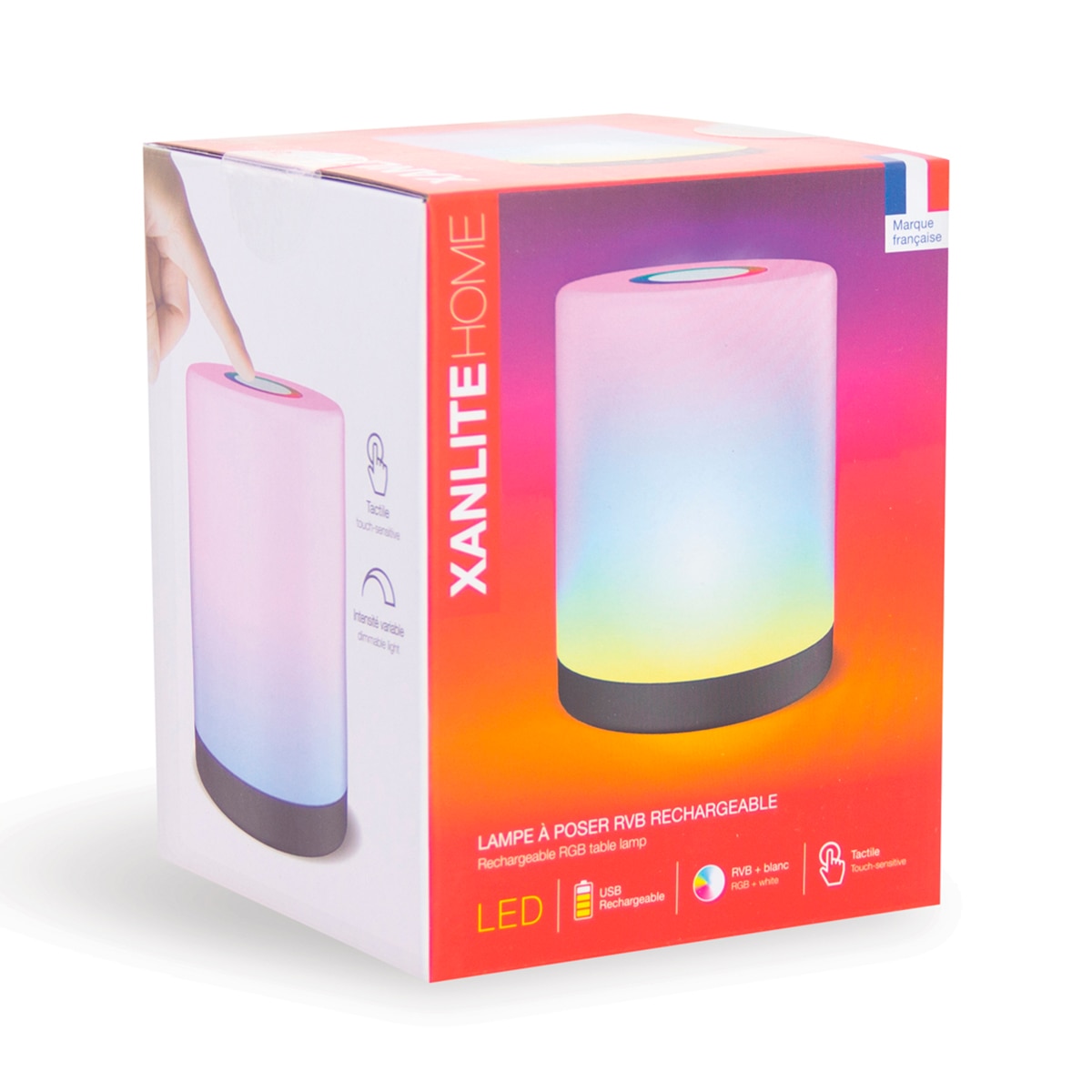 Lámpara de Mesa RGB Recargable Blanco-6