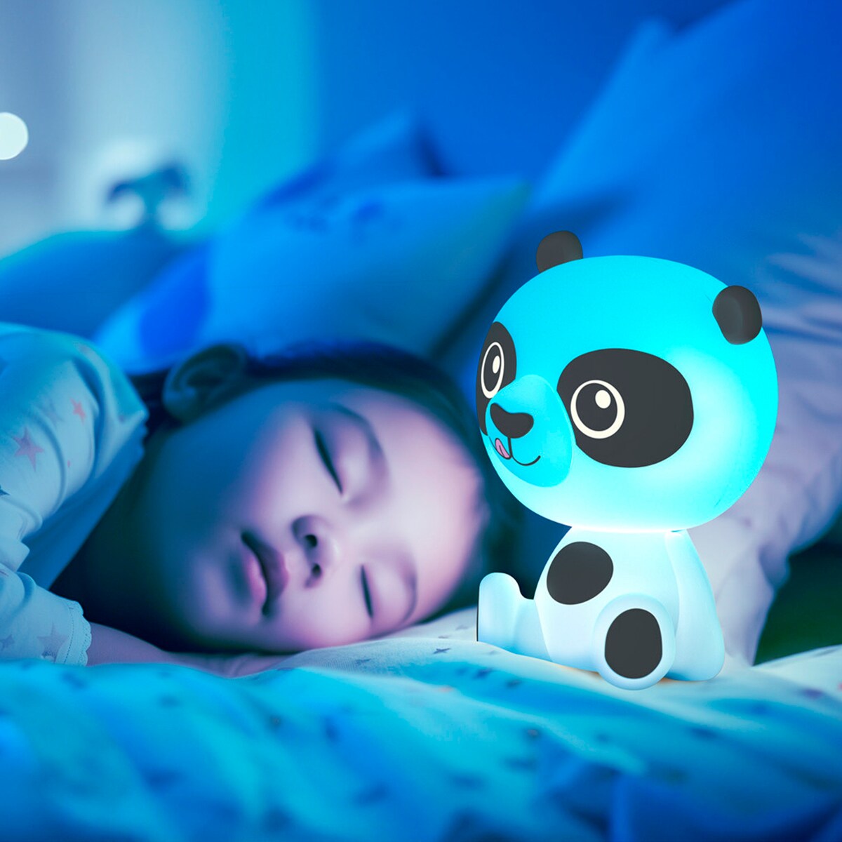Luz Nocturna de Panda Recargable Blanco / Negro-2