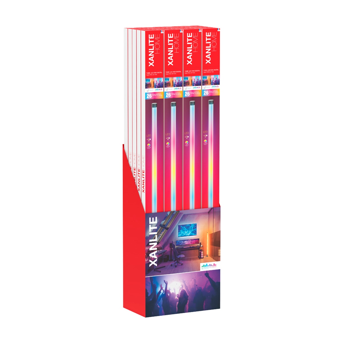 Tubo LED Gaming RGB 130 cm Blanco-4