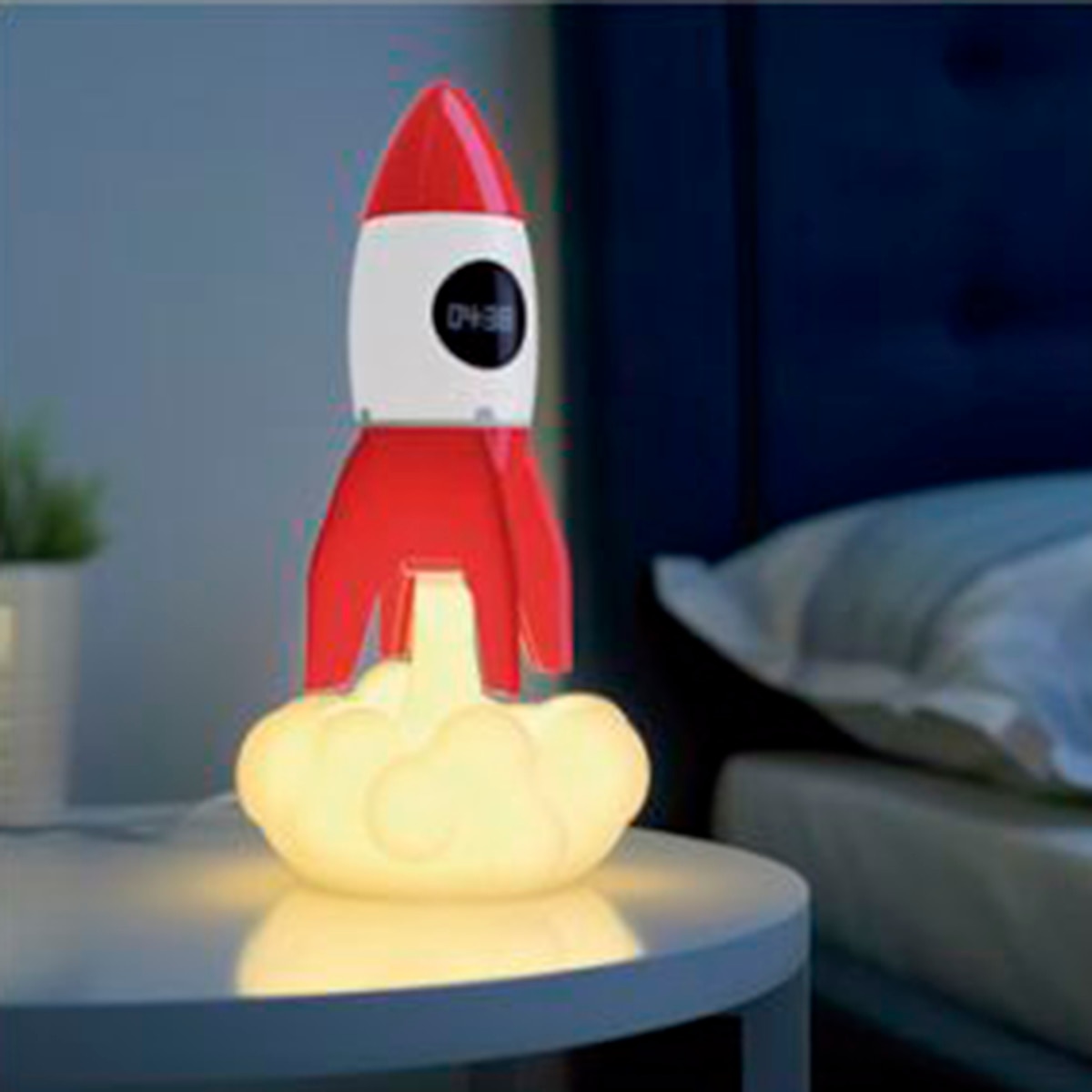Foguete Projetor Planetário com Relógio Startlite Branco / Vermelho-2