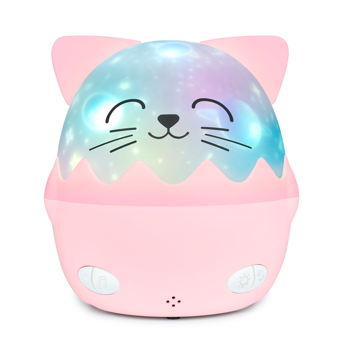 Luz nocturna infantil con proyector Gato Rosa-2