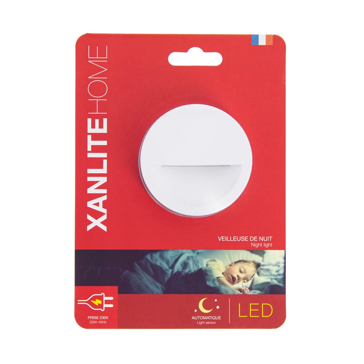 Led quitamiedos con sensor crepuscular Xanlite Blanco-4
