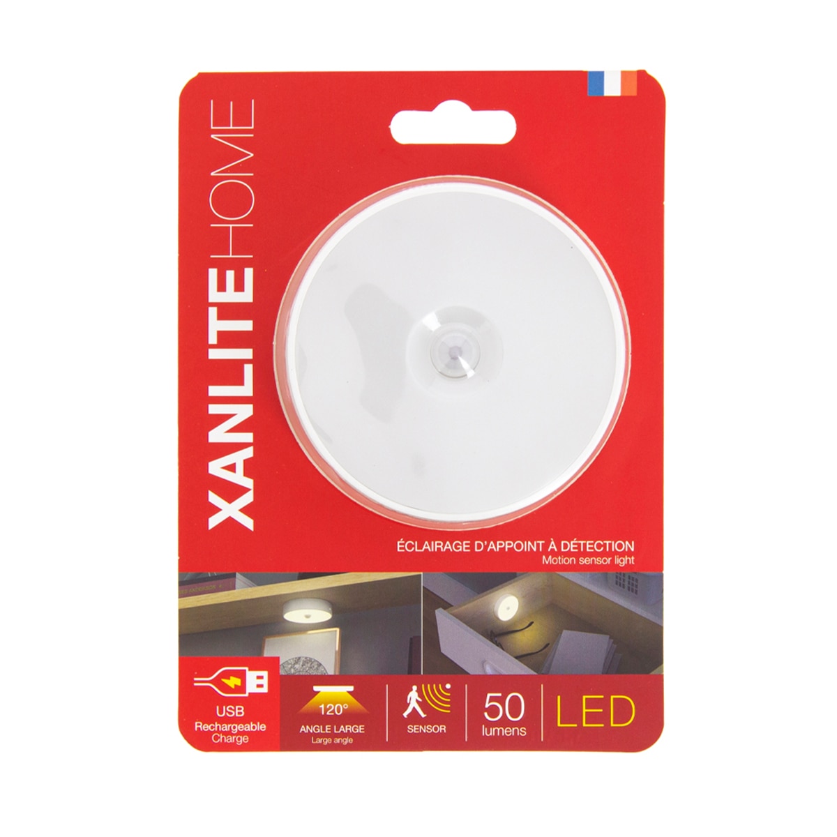 Luz sensor movimiento recargable 50lm Blanco-5