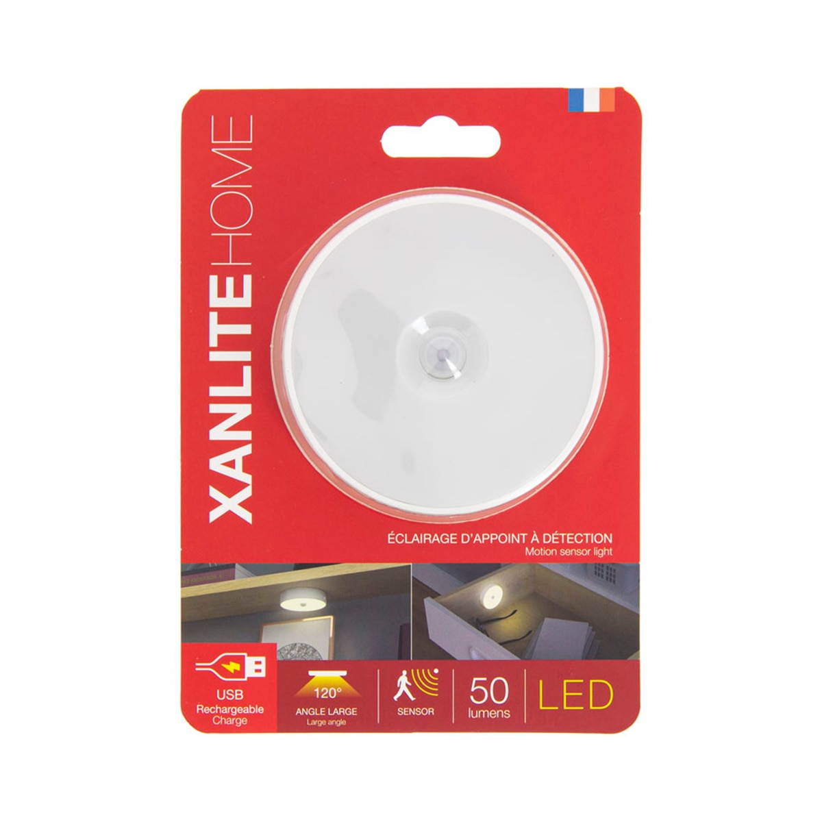 Luz sensor movimiento recargable 50lm Blanco-6