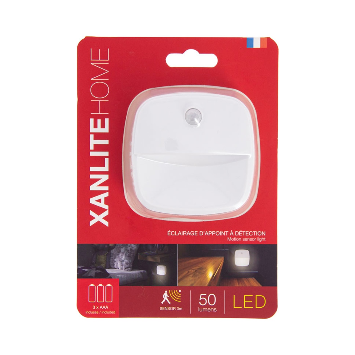 Luz sensor movimiento batería 50 lm Xanlite Blanco-5