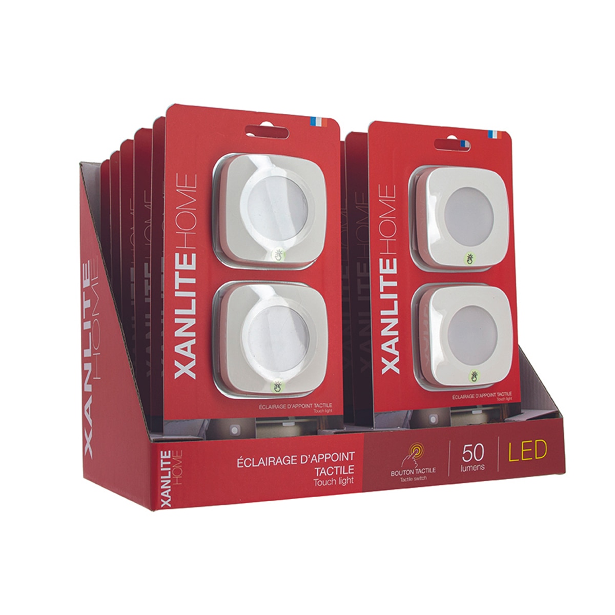 Lote de 2 luces auxiliares - táctiles - 50 lúmenes - blanco neutro, Xanlite Blanco-2