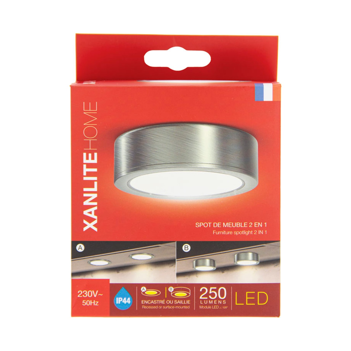 Foco led acero cepillado muebles ip44 Xanlite Acero-3