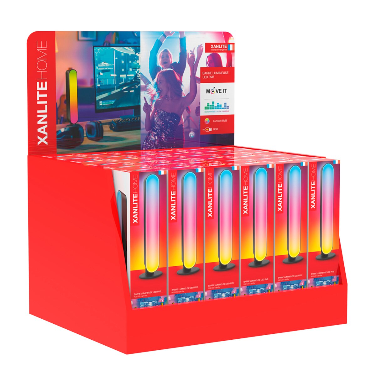 Lámpara sobremesa gaming rgb Xanlite Negro-3