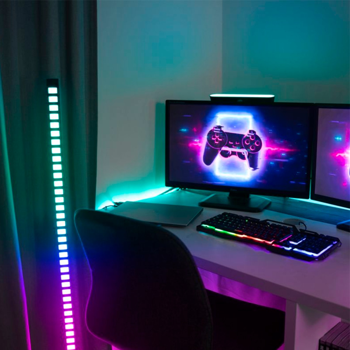 Lámpara led 120cm rgb digital filar usb sincronización musical Xanlite Negro-2