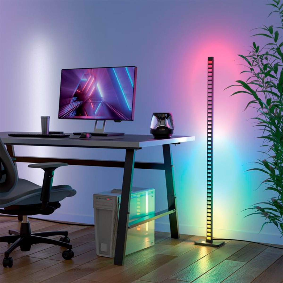 Lámpara led 120cm rgb digital filar usb sincronización musical Xanlite Negro-3