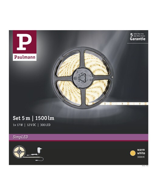 Tira LED 5 m luz cálida 17 W 1500 lm 5