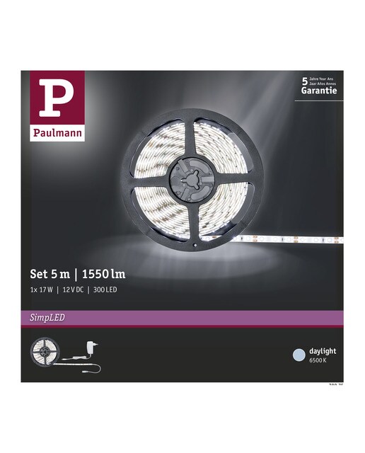 Tira LED 5 m luz fría 17 W 1500 5