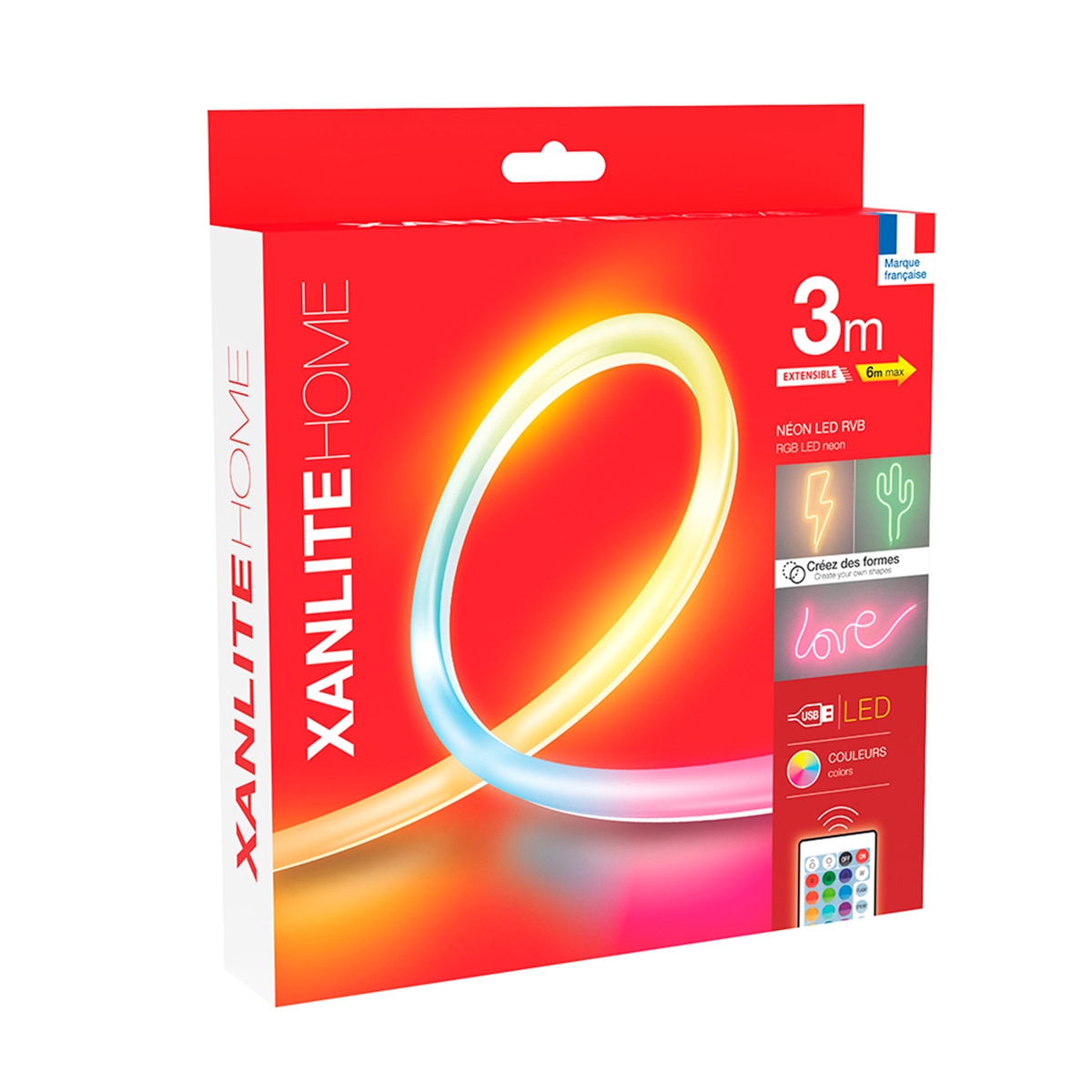 Kit Tira Led RGB Neón 3 m con carga USB Multicolor-2